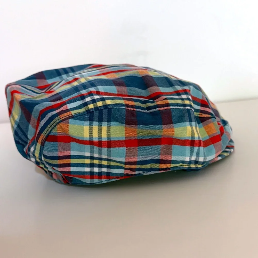 Janie & Jack Baby Newspaper Boy Cap Colorful Plaid Cotton Hat 12-24 Months